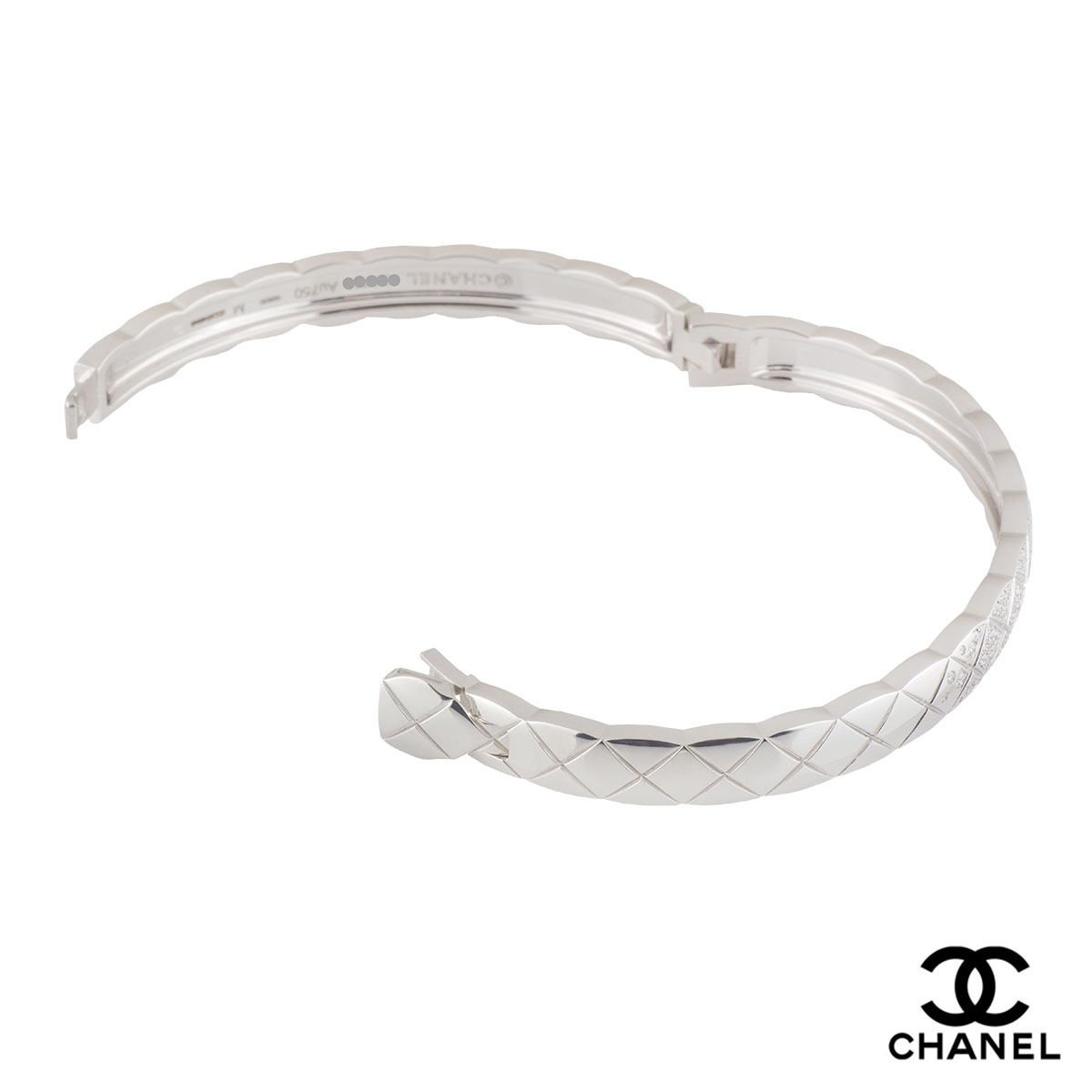 Chanel white gold bracelet Matelassé collection